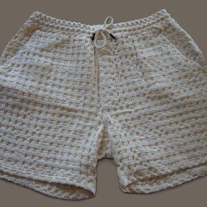 OAS Ecru Porto Waffle Shorts XL | New w/ Tags | 100% Cotton
